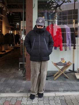 「アイテム（ニット/セーター）」を使った、く　　　　　にさん（メンズ・168cm）の秋コーディネート