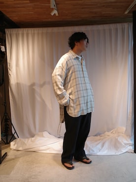 「アイテム（スラックス）」を使った、く　　　　　にさん（メンズ・168cm・20代）の夏コーディネート