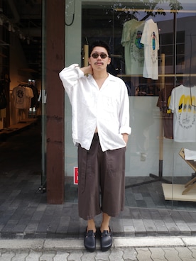 「アイテム（シャツ/ブラウス）」を使った、く　　　　　にさん（メンズ・168cm）の秋コーディネート