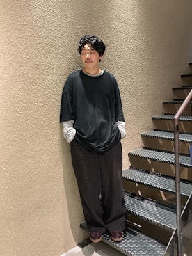 「WALES BONNER（ウェールズ ボナー）のadidas×WALES BONNER/アディダス×ウェールズボナー/WB GAZELLE SNAKE（スニーカー、ベージュ系）」を使った、く　　　　　にさん（メンズ・168cm）の春コーディネート