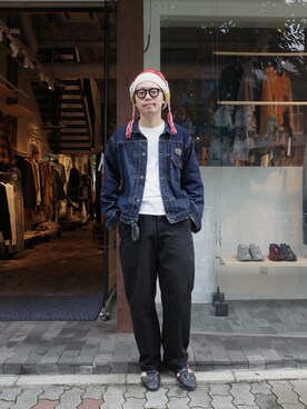 「アイテム（スラックス）」を使った、く　　　　　にさん（メンズ・168cm・20代）の秋コーディネート