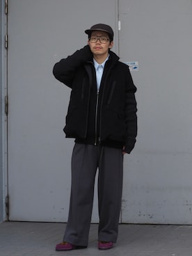 「ABU GARCIA（アブ・ガルシア）のアイテム（ジャケット/アウター）」を使った、く　　　　　にさん（メンズ・168cm）の冬コーディネート