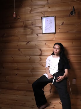 「NOWHAW（ノウハウ）のアイテム」を使った、白(Shiro/runwaymodel)さん（メンズ・180cm）の夏コーディネート
