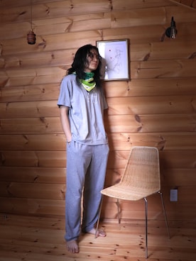 「アイテム（バンダナ/スカーフ、その他）」を使った、白(Shiro/runwaymodel)さん（メンズ・180cm）の夏コーディネート