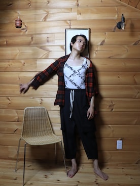 「DRESSEDUNDRESSED（ドレスドアンドレスド）のアイテム」を使った、白(Shiro/runwaymodel)さん（メンズ・180cm）の夏コーディネート