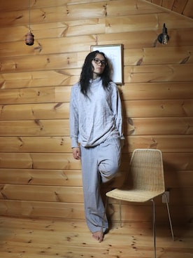 「アイテム（ニット/セーター）」を使った、白(Shiro/runwaymodel)さん（メンズ・180cm）の秋コーディネート