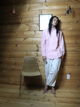 「アイテム（シャツ/ブラウス）」を使った、白(Shiro/runwaymodel)さん（メンズ・180cm）の秋コーディネート