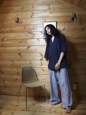 「アイテム（その他トップス）」を使った、白(Shiro/runwaymodel)さん（メンズ・180cm）の夏コーディネート