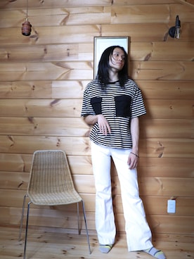 「アイテム（Tシャツ/カットソー）」を使った、白(Shiro/runwaymodel)さん（メンズ・180cm）の夏コーディネート