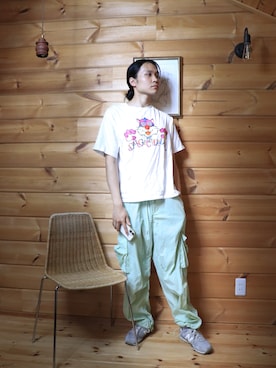 「アイテム（スニーカー）」を使った、白(Shiro/runwaymodel)さん（メンズ・180cm）の夏コーディネート