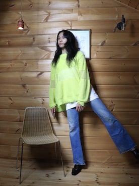 「アイテム（ニット/セーター）」を使った、白(Shiro/runwaymodel)さん（メンズ・180cm）の夏コーディネート