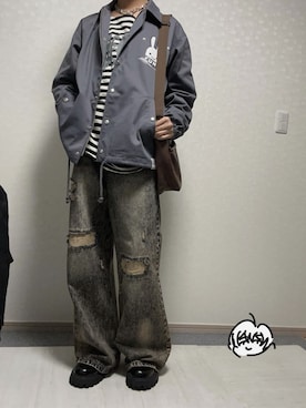 「アイテム（ブーツ）」を使った、rakugakiさん（メンズ・173cm・10代）の冬コーディネート