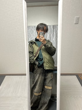 「アイテム（マウンテンパーカー）」を使った、rakugakiさん（メンズ・173cm）の秋コーディネート