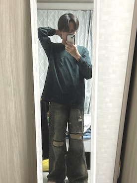 「アイテム（Tシャツ/カットソー）」を使った、rakugakiさん（メンズ・173cm・10代）の秋コーディネート