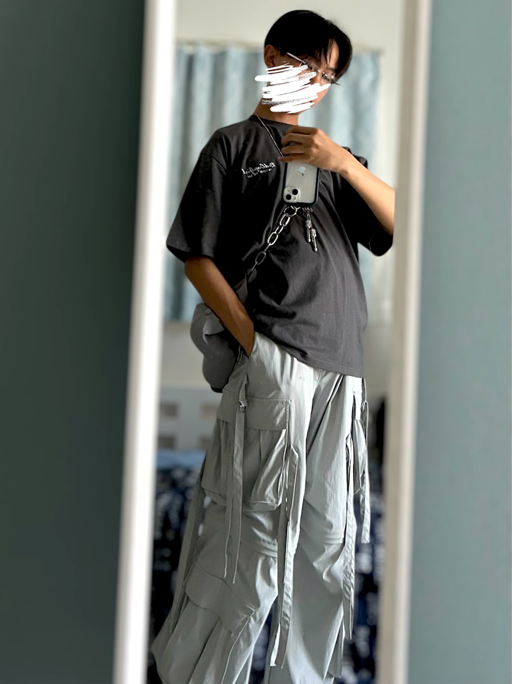 ⭐︎CLEL 2wayデザイン ナイロンテクノパンツ L CLEL（クレイル）の「【CLEL】2way Design Nylon Techno Pants