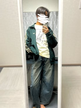 「アイテム（ジャージ）」を使った、rakugakiさん（メンズ・173cm）の秋コーディネート