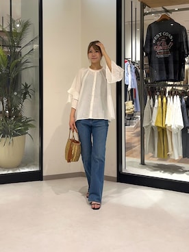 「Chez toi（シェトワ）のアイテム（パンツ）」を使った、0412manaさん（レディース・158cm）の夏コーディネート