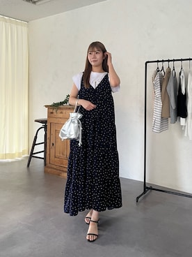 「Chez toi（シェトワ）のアイテム（ワンピース/ドレス）」を使った、0412manaさん（レディース・158cm）の夏コーディネート