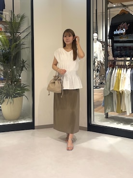 「Chez toi（シェトワ）のアイテム（サンダル）」を使った、0412manaさん（レディース・158cm）の夏コーディネート