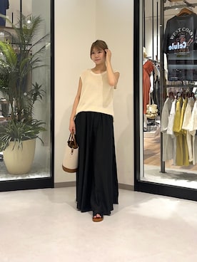 「Chez toi（シェトワ）のアイテム（パンツ）」を使った、0412manaさん（レディース・158cm）の夏コーディネート