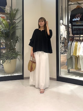 「Chez toi（シェトワ）のアイテム（パンツ）」を使った、0412manaさん（レディース・158cm）の夏コーディネート