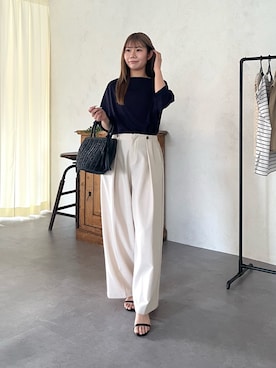 「Chez toi（シェトワ）のアイテム（パンツ）」を使った、0412manaさん（レディース・158cm）の夏コーディネート