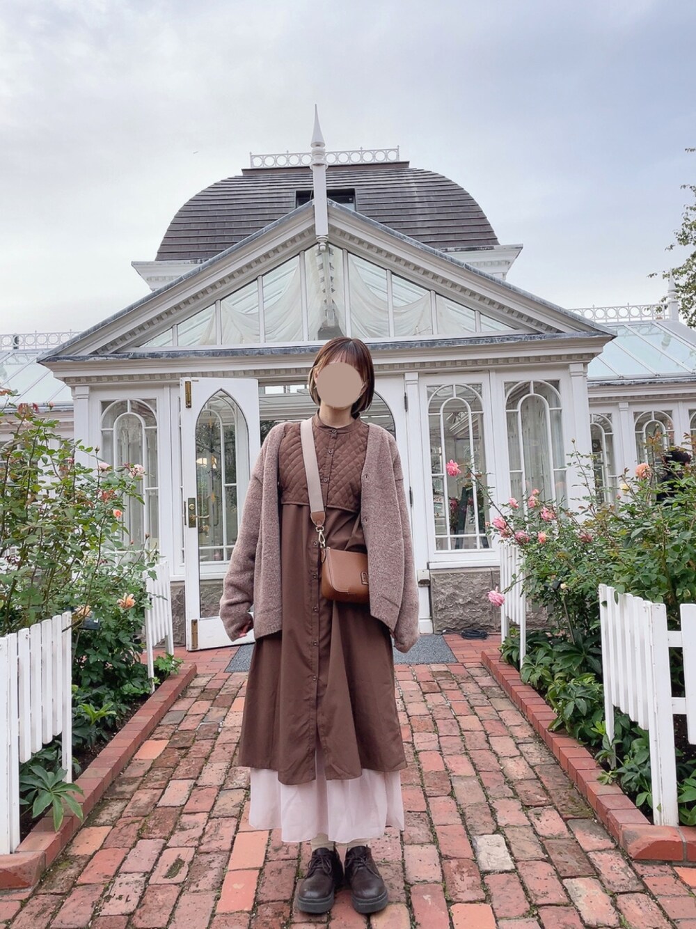「ほめられ本命コーデ、淡色コーデ、淡色女子、プチプラコーデ」｜「GUのアイテム（カーディガン/ボレロ、ブラウン系）」を使った、mechiさん（レディース・163cm）の冬コーディネートの1枚目の写真