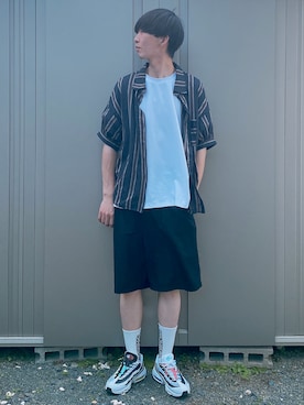 「GU（ジーユー）のアイテム」を使った、𝑺𝑯𝑶𝑻𝑨さん（メンズ・184cm）の夏コーディネート