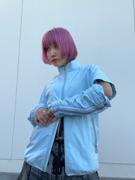 「MIZUNO（ミズノ　）のアイテム（ジャケット/アウター）」を使った、古着屋listentonoiseさん（レディース・161cm）の秋コーディネート