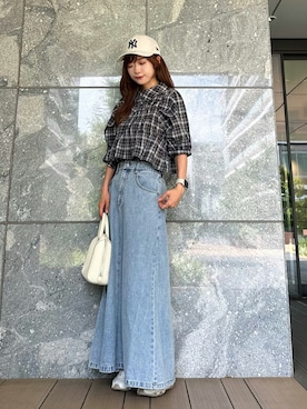 「NEW ERA（ニューエラ）のアイテム」を使った、Marielさん（レディース・149cm）の秋コーディネート