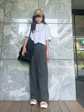 「アイテム（キャップ）」を使った、Marielさん（レディース・149cm）の夏コーディネート