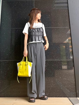 「みんなの白Tフェス」｜「アイテム（サンダル）」を使った、Marielさん（レディース・149cm）の夏コーディネート