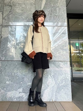 「アイテム（カーディガン/ボレロ）」を使った、Marielさん（レディース・149cm）の秋コーディネート