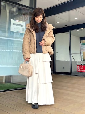 「TRIANGLE PALETTE（トライアングルパレット）のアイテム（ジャケット/アウター）」を使った、Marielさん（レディース・149cm）の冬コーディネート