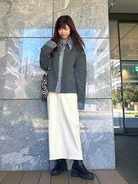 「アイテム（スカート）」を使った、Marielさん（レディース・149cm）の冬コーディネート