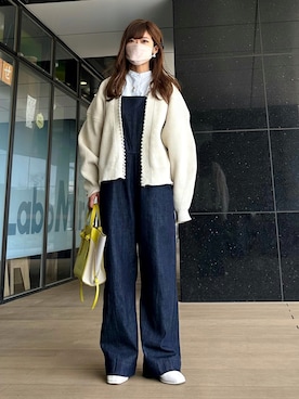 「Lee（リー）のアイテム（オールインワン・サロペット）」を使った、Marielさん（レディース・149cm）の春コーディネート