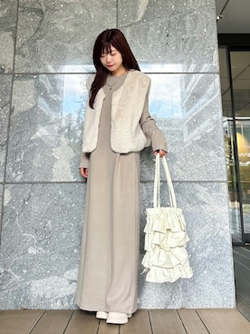 「アイテム（ワンピース）」を使った、Marielさん（レディース・149cm）の秋コーディネート