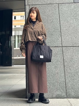 「ファッションを楽しもう」｜「アイテム（ジャンパースカート）」を使った、Marielさん（レディース・149cm）の秋コーディネート