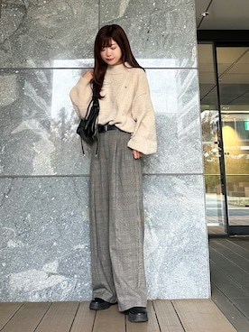 「アイテム（ベルト）」を使った、Marielさん（レディース・149cm）の秋コーディネート