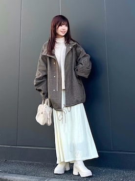 「アイテム（モッズコート）」を使った、Marielさん（レディース・149cm）の秋コーディネート
