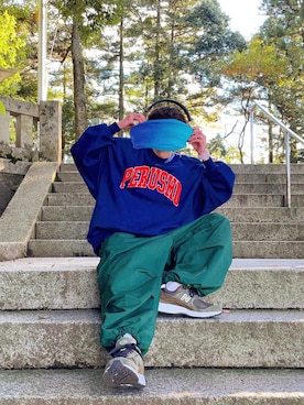 「NEWBALANCE」｜「アイテム（スウェット）」を使った、まさやさん（メンズ・174cm）の秋コーディネート