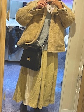 「Areeam（アリーム）のアイテム（その他アウター）」を使った、tmokoさん（レディース・151cm）の冬コーディネート