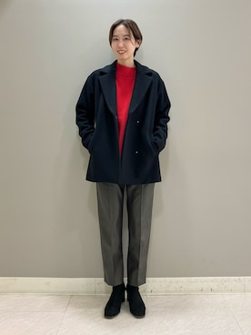 「インディヴィ」｜「アイテム（ステンカラーコート）」を使った、mitsukiさん（レディース・161cm）の冬コーディネート