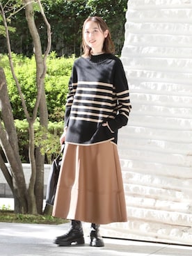 「タートルネック」｜「アイテム（クラッチバッグ）」を使った、mitsukiさん（レディース・161cm）の秋コーディネート