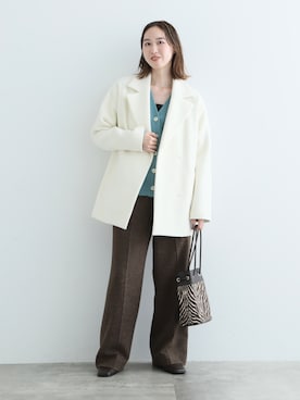 「インディヴィ」｜「アイテム（ステンカラーコート）」を使った、mitsukiさん（レディース・161cm）の秋コーディネート