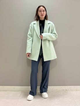 「テーラードコート」｜「アイテム（その他）」を使った、mitsukiさん（レディース・161cm）の秋コーディネート