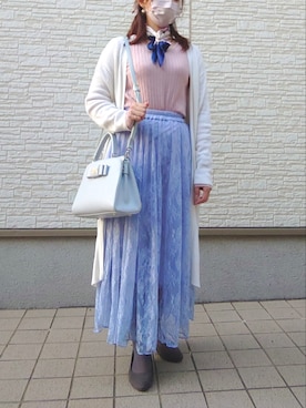 「ASBee（アスビー）のアイテム（パンプス）」を使った、ぷちぃく✼さん（レディース・152cm）の春コーディネート