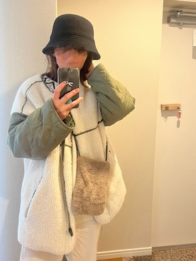 「Chico（チコ）のアイテム（その他アウター）」を使った、mih86さん（レディース・157cm）の冬コーディネート