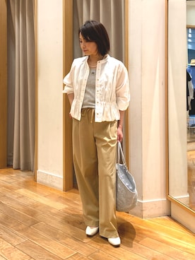 「fredy emue（フレディエミュ）のアイテム」を使った、森まどかさん（レディース・153cm）の春コーディネート