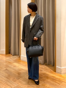 「アイテム（アクセサリー）」を使った、森まどかさん（レディース・153cm）の秋コーディネート